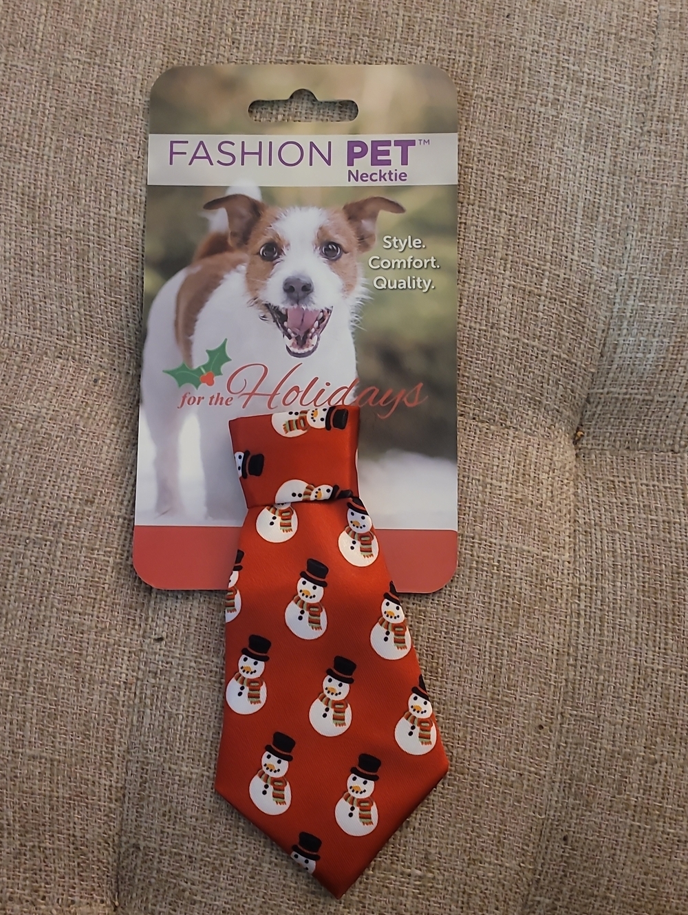 Fashion Pet Red Snowman Holiday Necktie for Dogs Size XS/Small